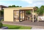 Lasita Holz-Gartenhaus Domeo 2 Flachdach Unbehandelt 504.4 cm x 300 cm 5,82 m&sup2;