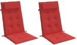 vidaXL Hochlehner-Auflagen 2 Stk Rot Oxford-Gewebe 361892