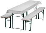 NYVI Bierbankauflagen Set 240x90cm Uni Wei&szlig;