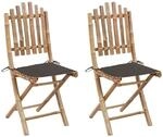 vidaXL Klappbare Gartenst&uuml;hle 2 Stk mit Kissen Bambus 3063995