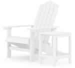 vidaXL Adirondack-Gartenstuhl mit Tisch HDPE Wei&szlig; 3095700