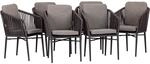 Acamp Set 6x Armsessel Manhattan Anthrazit