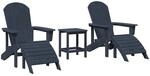 vidaXL Gartenstuhl 3 Stk Marineblau Polyethylen 3335847