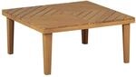 Beliani Couchtisch BARATTI Heller Holzfarbton 70x70x33