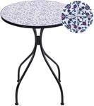 Beliani Gartentisch CAMPRENA Schwarz Blau Weiss 60x60x75