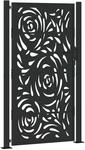 vidaXL Gartentor Schwarz 105 x 180 cm Stahl Flammendesign 4100992