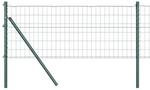 vidaXL Zaun mit Pfosten Gr&uuml;n 0,8 x 25 m Stahl und PVC 3350323