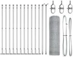 vidaXL Zaunpfosten Silber 25 x 0,5 m 25 mm Netz Stahl 3353787