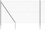 vidaXL Zaunpfosten Grau 10 x 1,5 m 60 x 60 mm Maschen Stahl und PVC 3351188