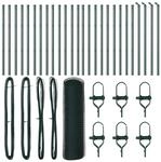 vidaXL Zaunpfosten Gr&uuml;n 50 x 0,4 m 13 mm Netz Stahl und PVC 3352692