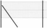 vidaXL Zaunpfosten Grau 25 x 0,4 m 25 x 25 mm Netz Stahl und PVC 3351830