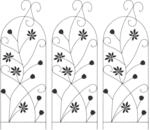 vidaXL Gartenzaun mit Schloss 3 Stk Schwarz 112 x 39,5 cm Stahl 42021360