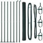 vidaXL Zaunpfosten Gr&uuml;n 10 x 1,5 m 25 mm Maschen Stahl und PVC 3353493