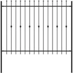 vidaXL Spie&szlig;zaun Schwarz 200 x 200 cm Pulverbeschichteter Stahl 42030084