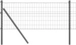 vidaXL Zaun mit Pfosten Grau 0,8 x 25 m Stahl und PVC 3350413