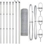 vidaXL Zaunpfosten Silber 10 x 0,4 m 13 mm Mesh Stahl 3352902