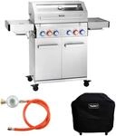 Taino Platinum Yamara 4+2 Gasgrill Set mit Haube Edelstahl 4 Brenner Sear-Burner