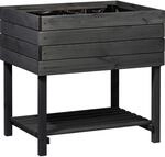 Dobar Hochbeet Kubus 2.0 mit Ablage und Pflanzfolie 78 cm Anthrazit FSC&reg;