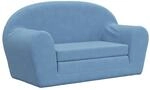 vidaXL Kinder-Schlafsofa 2-Sitzer Blau Weicher Pl&uuml;sch 357002