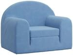 vidaXL Schlafsofa f&uuml;r Kinder Blau Weich Pl&uuml;sch 357020