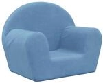vidaXL Kindersofa Blau Weich Pl&uuml;sch 356984