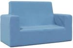 vidaXL Kindersofa 2-Sitzer Blau Weich Pl&uuml;sch 4104800