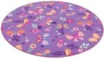 Snapstyle Kinder Spiel Teppich Schmetterling Lila 200cm Rund