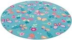 Snapstyle Kinder Spiel Teppich Schmetterling T&uuml;rkis 133cm Rund