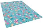 Snapstyle Kinder Spiel Teppich Schmetterling T&uuml;rkis 160x200cm