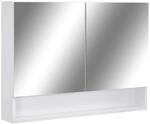 vidaXL LED-Bad-Spiegelschrank Wei&szlig; 80x15x60 cm MDF 323604