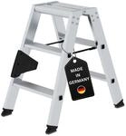 PROREGAL Stufen-Stehleiter Beidseitig Begehbar 2 x 3 Stufen