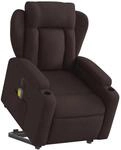 vidaXL Elektrischer Massagesessel mit Aufstehhilfe Dunkelbraun Stoff Modell 1