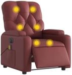 vidaXL Massagesessel Elektrisch Weinrot Kunstleder 3204769