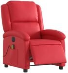 vidaXL Massagesessel Elektrisch Rot Kunstleder 3204224
