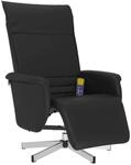 vidaXL Massagesessel mit Fu&szlig;teil Schwarz Kunstleder Modell 2