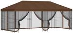 vidaXL Pavillon mit Seitenw&auml;nden 6 x 3 m Braun Polyester und Stahl 190 3376005