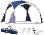 Outsunny Event Pavillon Polyester Fiberglas Blau 350L x 350B x 222H cm