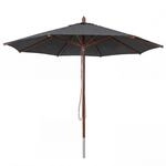 MCW Gastronomie Holz-Sonnenschirm C57b Polyester/Holz Rund Seilzug Sto&szlig;sicher