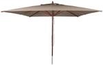 MCW Gastronomie Holz-Sonnenschirm C57b Eckig 3x3m Seilzug Sto&szlig;sicher Taupe