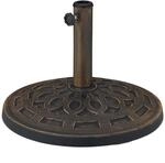Relaxdays Sonnenschirmst&auml;nder Kunstharz Stahl Kunststoff Schwarz Bronze Schwer 33 cm
