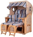 bene,iving Strandkorb Komplettset Ammersee Teak Bullauge PE Shell Modell 580
