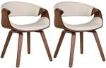CLP 2er Set Esszimmerstuhl Foley eiche/creme/Kunstleder