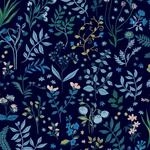 Joules Vliestapete Holcombe Floral 10 m x 52 cm Blau FSC&reg;