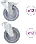 vidaXL 24 Stk Lenkrollen mit R&uuml;ckenloch 100 mm 277894
