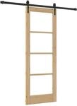 vidaXL Schiebet&uuml;r Natur 73,5 x 198,5 cm Massivholz Kiefer und Glas 3332323