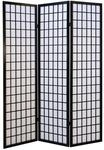Homestyle4u 3-tlg. Paravent in Schwarz 132x175 cm 162