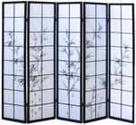 Homestyle4u 5-tlg. Paravent in Schwarz 220x179 cm 287