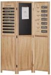 Homestyle4u 3-tlg. Paravent in Braun 120x170 cm 2417