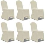 vidaXL Stretch-Stuhlhussen 12 Stk. Creme