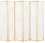 vidaXL 6-teiliger Raumteiler Cremewei&szlig; 240 x 170 x 4 cm Stoff